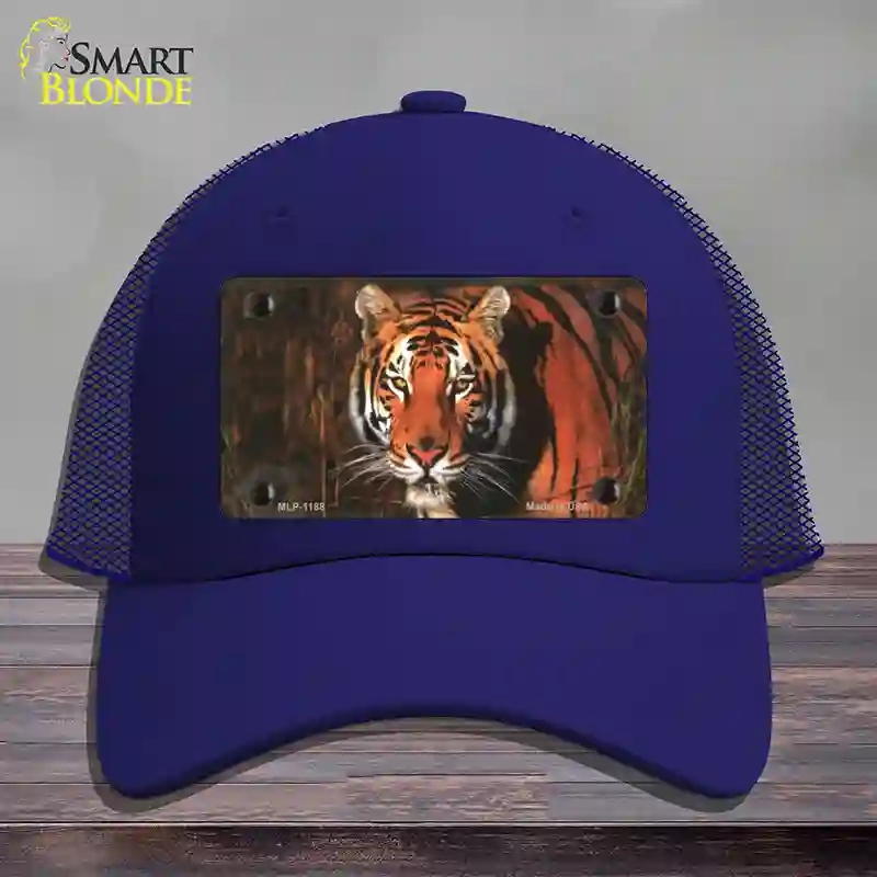 HAT18-MLP-1188 Tiger Novelty License Plate Hat, Mesh - Royal Blue