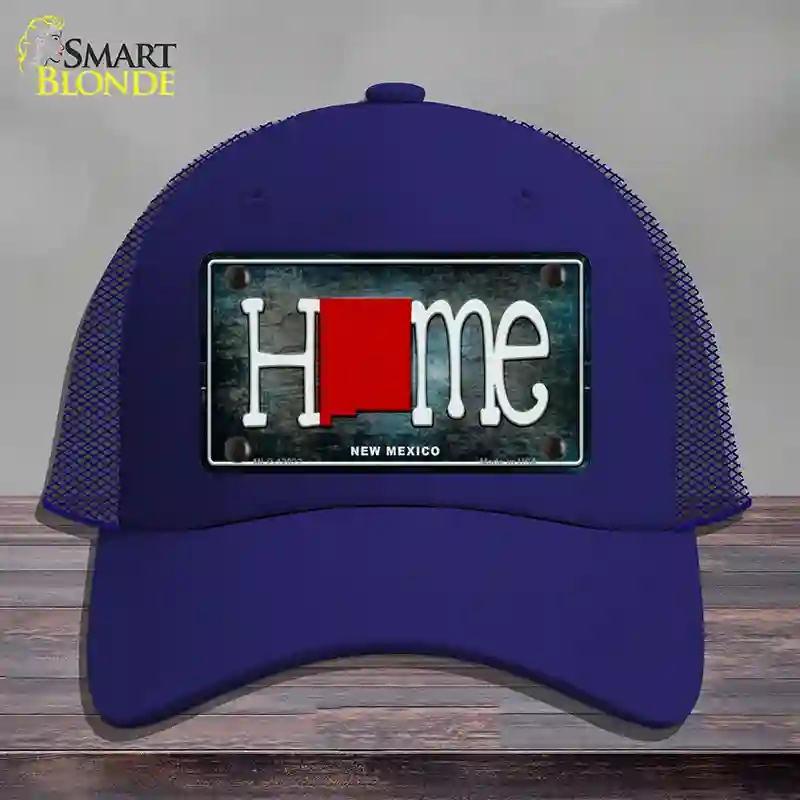 HAT18-MLP-12022   Mexico Home State Outline Novelty License Plate Hat, Mesh - Royal Blue