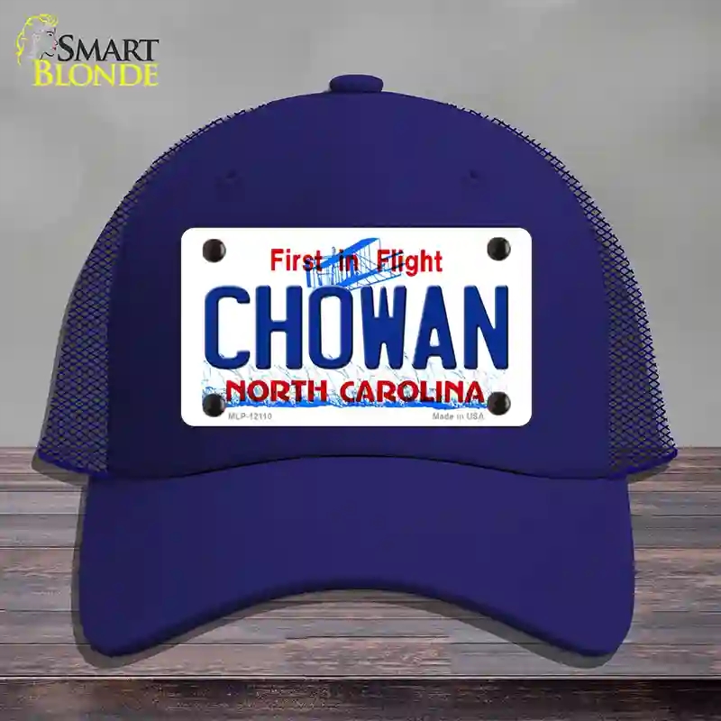 HAT18-MLP-12110 Chowan North Carolina State Novelty License Plate Hat, Mesh - Royal Blue