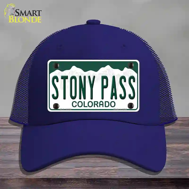 HAT18-MLP-12152 Stony Pass Colorado Novelty License Plate Hat, Mesh - Royal Blue