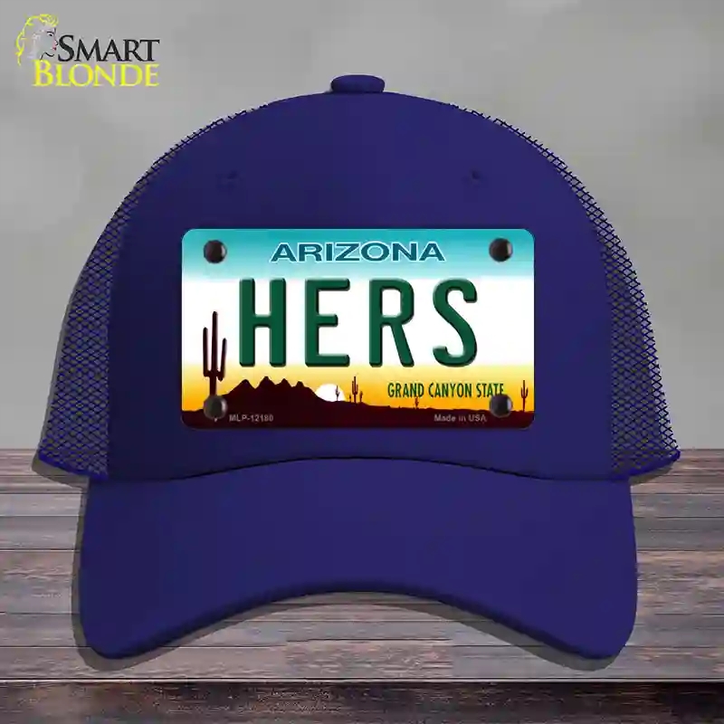 HAT18-MLP-12180 Hers Arizona Novelty License Plate Hat, Mesh - Royal Blue
