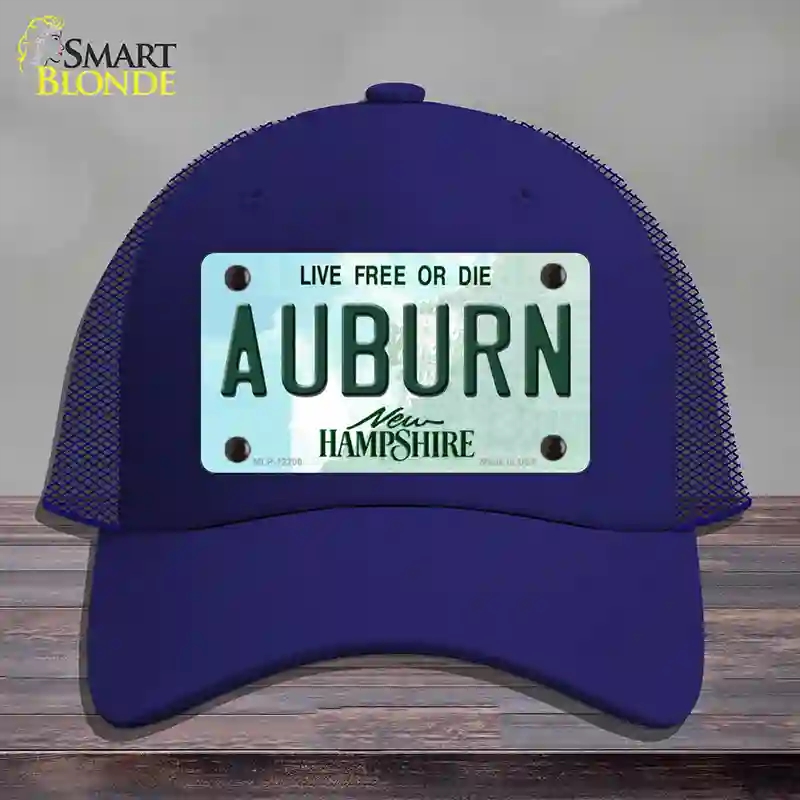 HAT18-MLP-12200 Auburn   Hampshire Novelty License Plate Hat, Mesh - Royal Blue