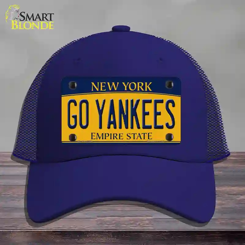 HAT18-MLP-12209 Go Yankees   York Novelty License Plate Hat, Mesh - Royal Blue