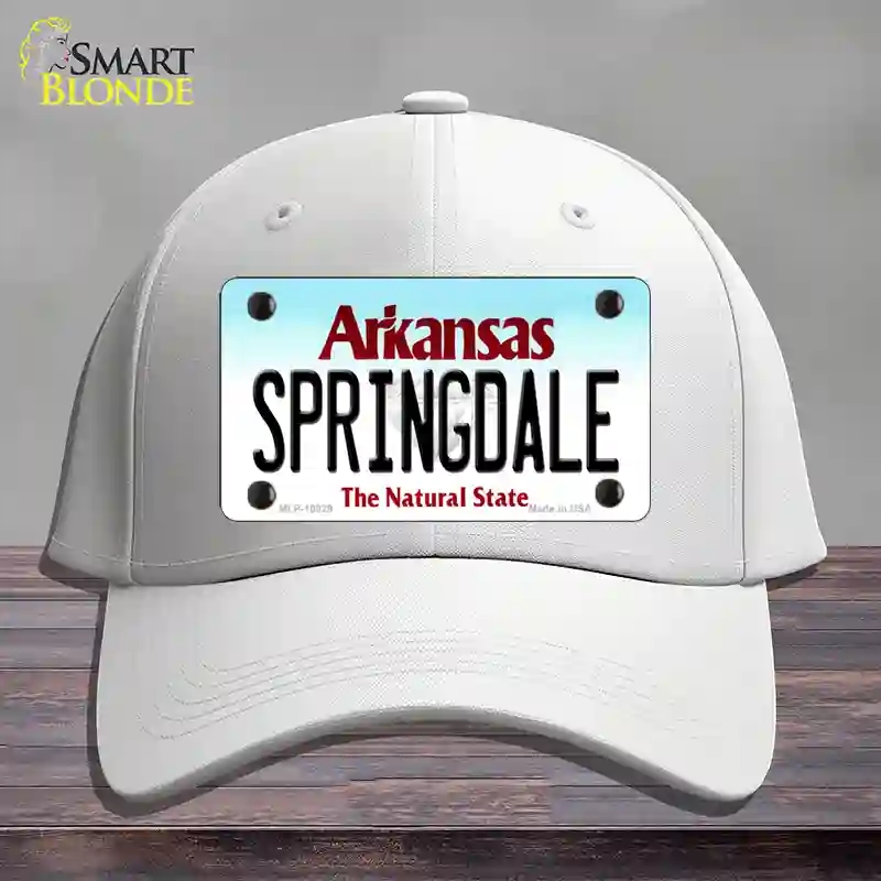 HAT21-MLP-10029 Springdale Arkansas Novelty License Plate Hat, Cotton - White