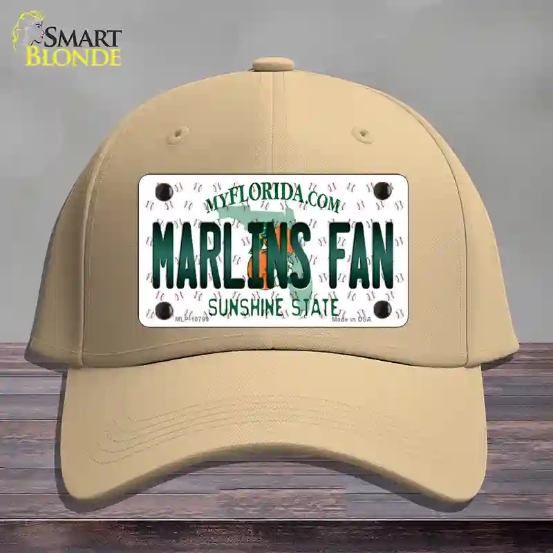 HAT22-MLP-10799 Marlins Fan Florida Novelty License Plate Hat, Cotton - Khaki