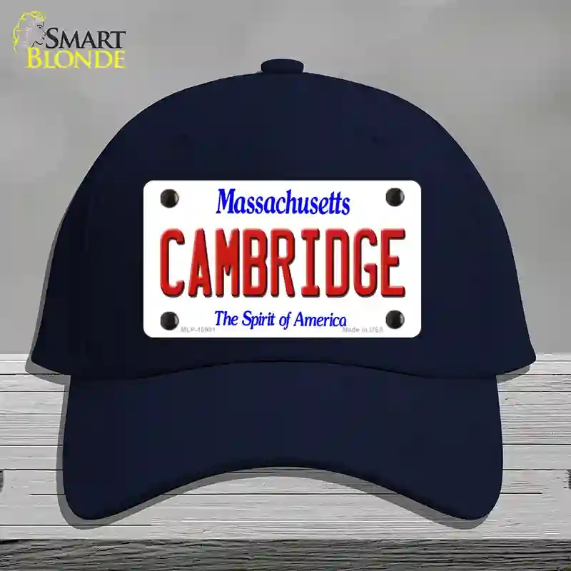 HAT20-MLP-10991 Cambridge Massachusetts Novelty License Plate Hat, Cotton - Navy