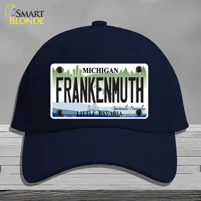 HAT20-MLP-11029 Frankenmuth Michigan Novelty License Plate Hat, Cotton - Navy
