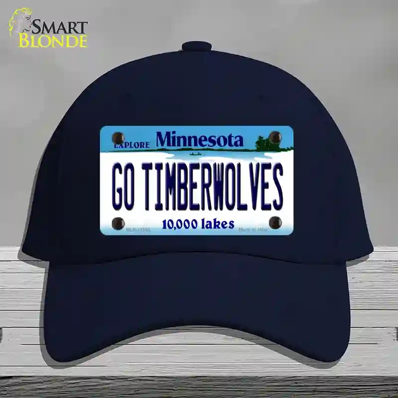 HAT20-MLP-11055 Go Timberwolves Minnesota State Novelty License Plate Hat, Cotton - Navy