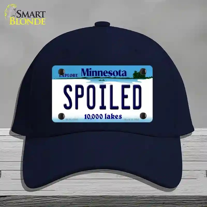 HAT20-MLP-11063 Spoiled Minnesota State Novelty License Plate Hat, Cotton - Navy