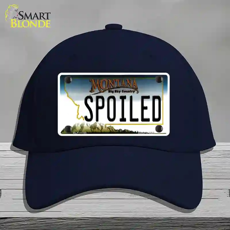 HAT20-MLP-11108 Spoiled Montana State Novelty License Plate Hat, Cotton - Navy