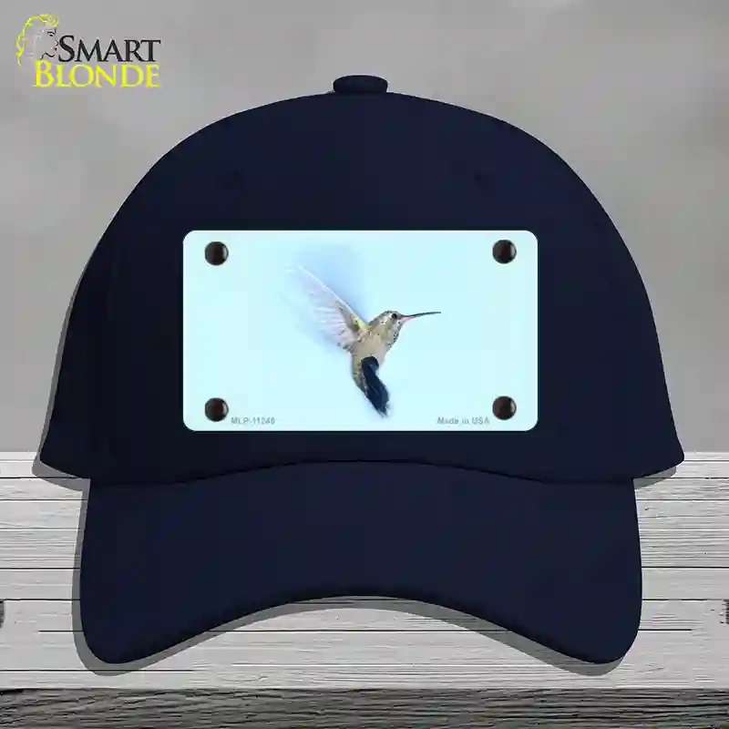 HAT20-MLP-11245 Hummingbird in Flight, Blue Novelty License Plate Hat - Cotton - Navy
