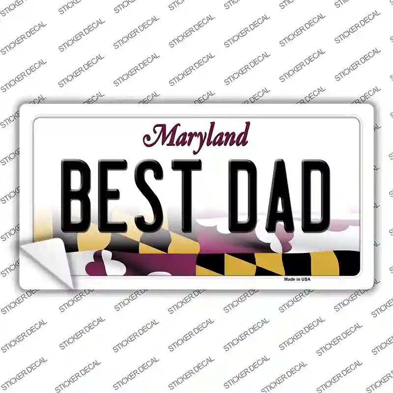 LP-10504s-S Best Dad Maryland Novelty Sticker Decal, Small