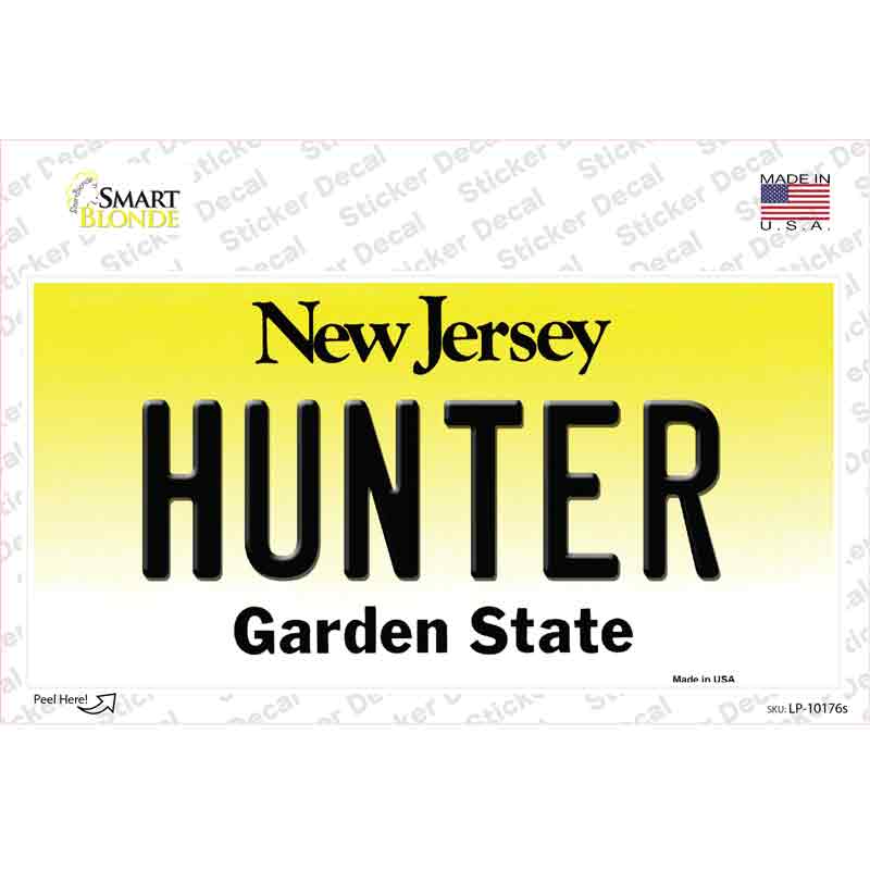 LP-10176s-M Hunter   Jersey Novelty Sticker Decal, Medium