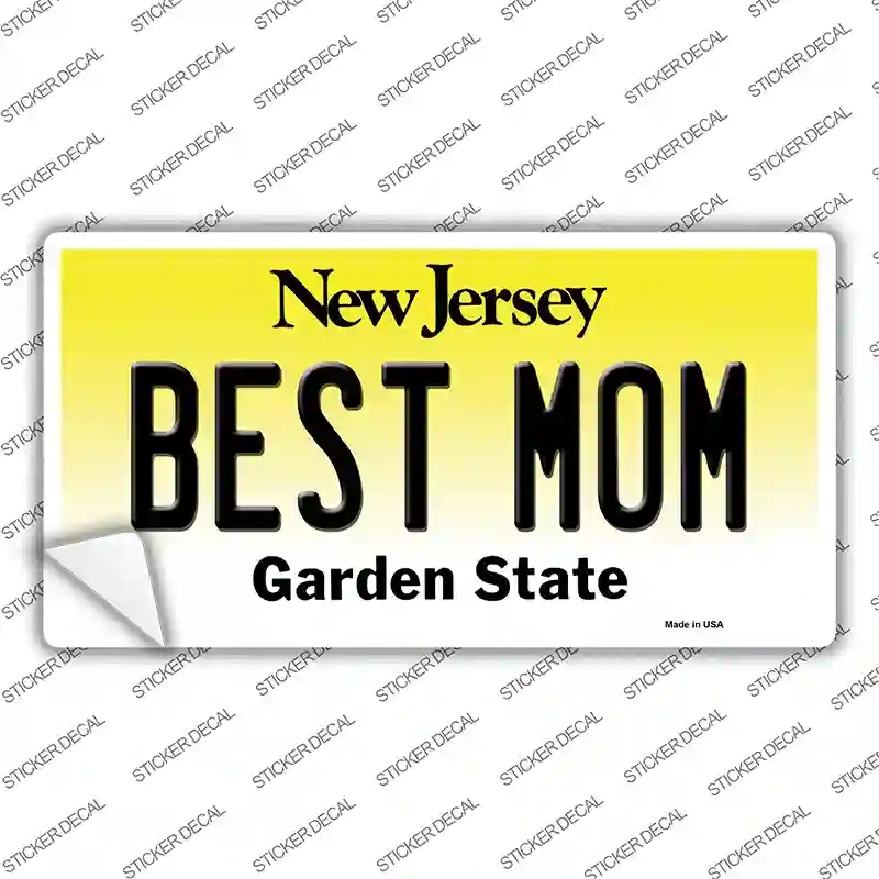 LP-10180s-S Best Mom   Jersey Novelty Sticker Decal, Small