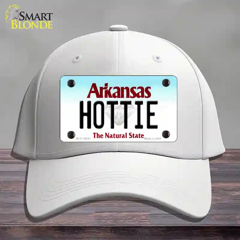 HAT21-MLP-10041 Hottie Arkansas Novelty License Plate Hat, Cotton - White