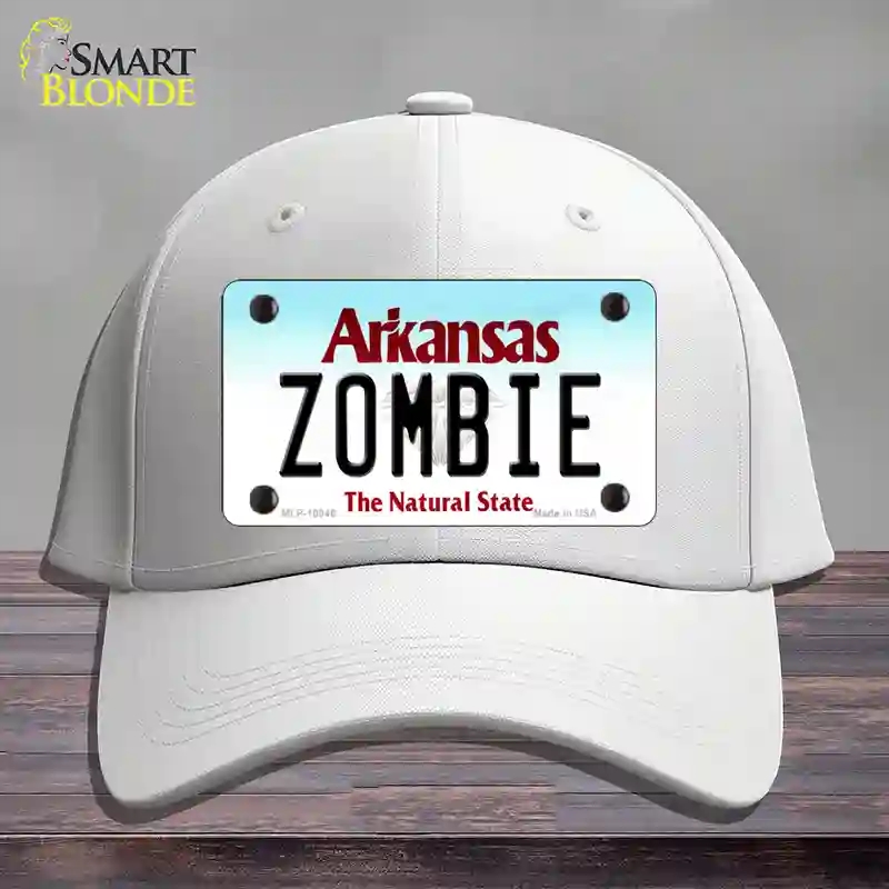 HAT21-MLP-10046 Zombie Arkansas Novelty License Plate Hat, Cotton - White