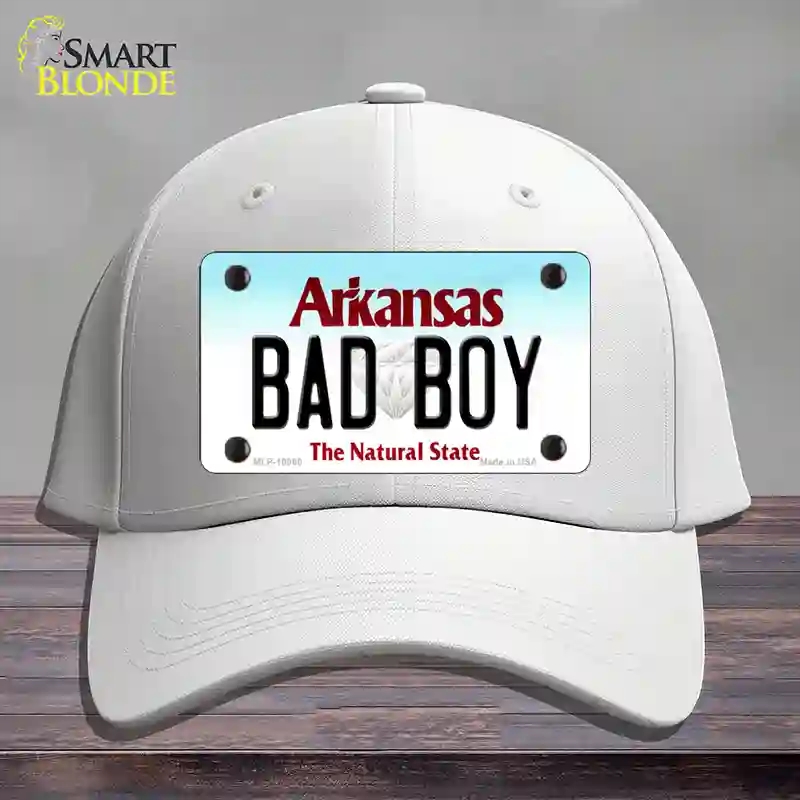 HAT21-MLP-10060 Bad Boy Arkansas Novelty License Plate Hat, Cotton - White