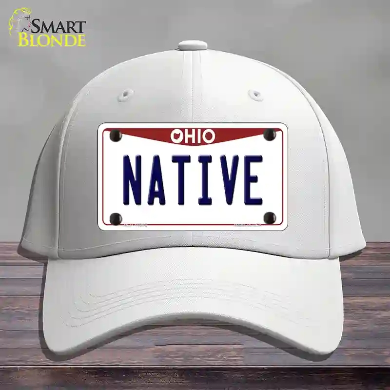 HAT21-MLP-10092 Native Ohio Novelty License Plate Hat, Cotton - White