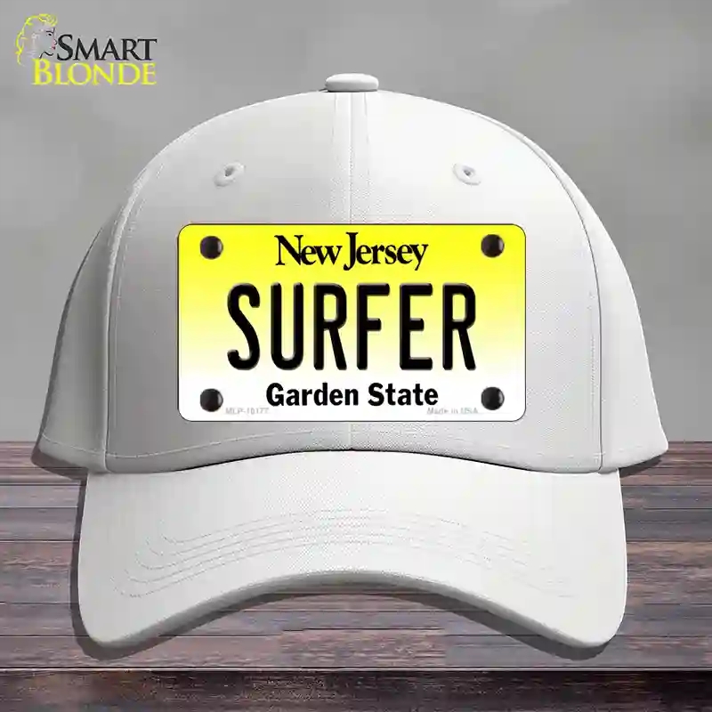 HAT21-MLP-10177 Surfer   Jersey Novelty License Plate Hat, Cotton - White