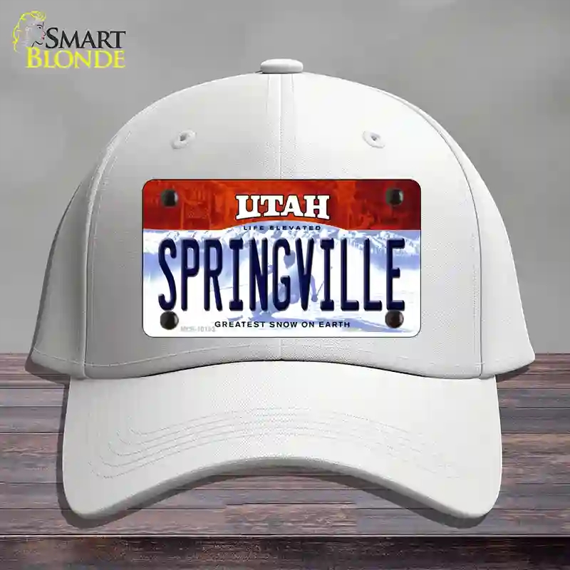 HAT21-MLP-10193 Springville Utah Novelty License Plate Hat, Cotton - White
