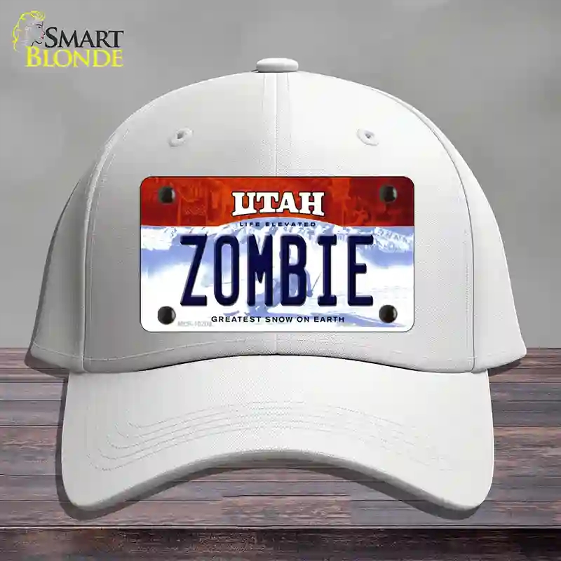 HAT21-MLP-10209 Zombie Utah Novelty License Plate Hat, Cotton - White