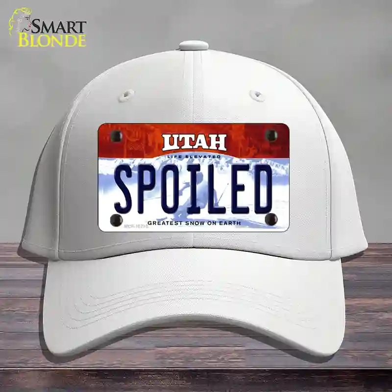 HAT21-MLP-10210 Spoiled Utah Novelty License Plate Hat, Cotton - White