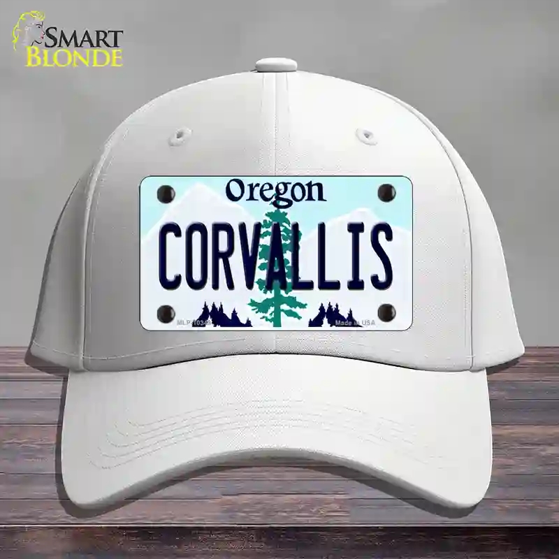HAT21-MLP-10349 Corvallis Oregon Novelty License Plate Hat, Cotton - White