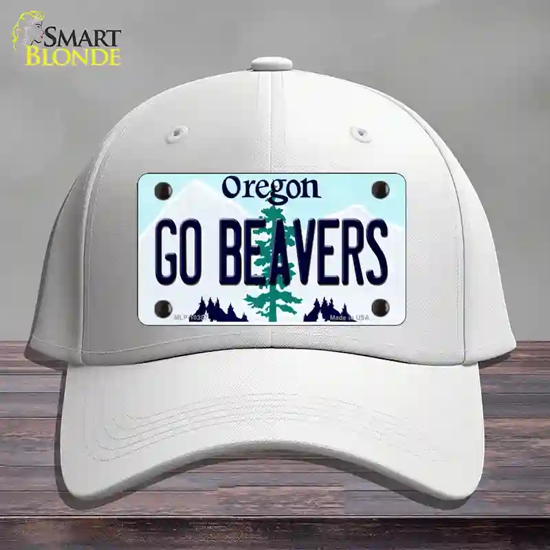 HAT21-MLP-10357 Go Beavers Oregon Novelty License Plate Hat, Cotton - White
