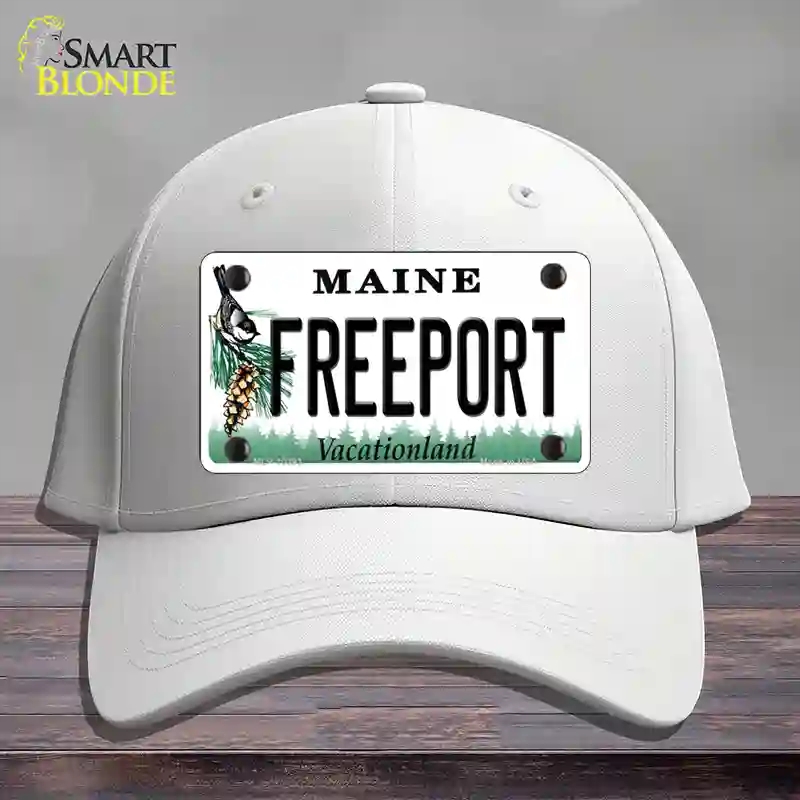 HAT21-MLP-10393 Freeport Maine Novelty License Plate Hat, Cotton - White