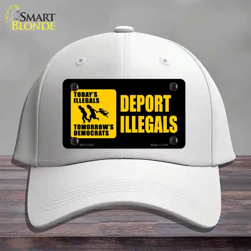 HAT21-MLP-10427 Deport Illegals Novelty License Plate Hat, Cotton - White