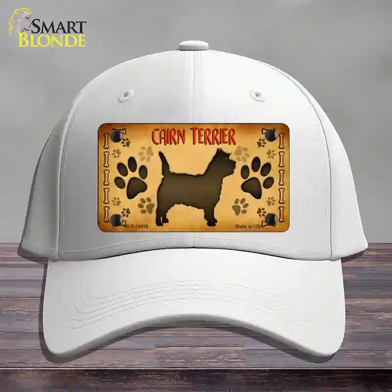 HAT21-MLP-10435 Cairn Terrier Novelty License Plate Hat, Cotton - White