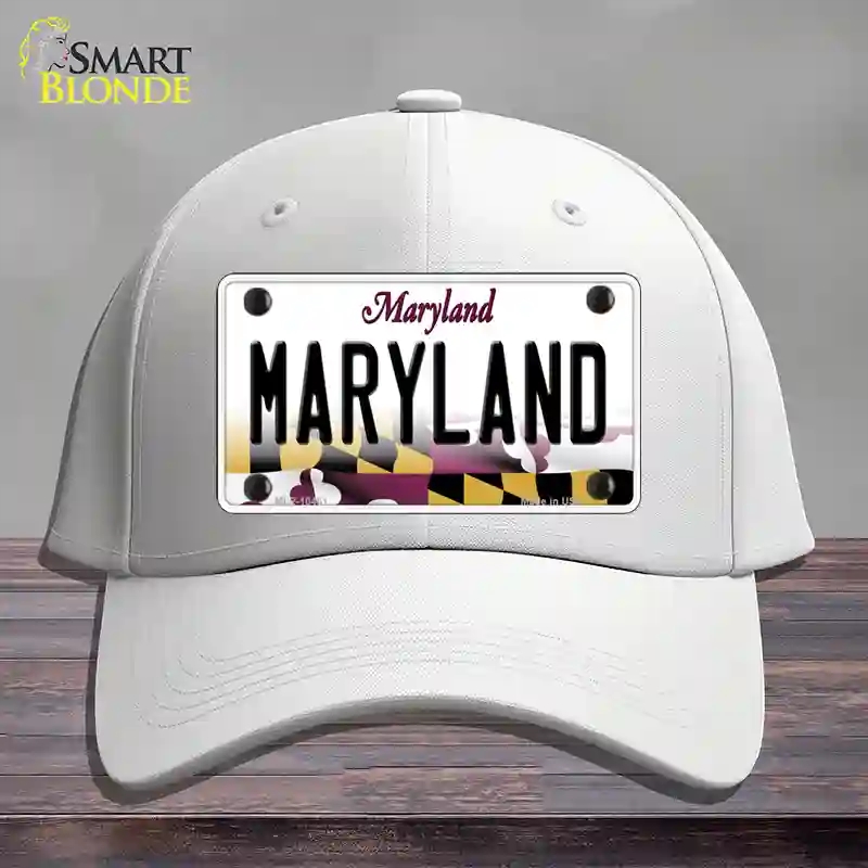 HAT21-MLP-10461 Maryland State MD Novelty License Plate Hat, Cotton - White