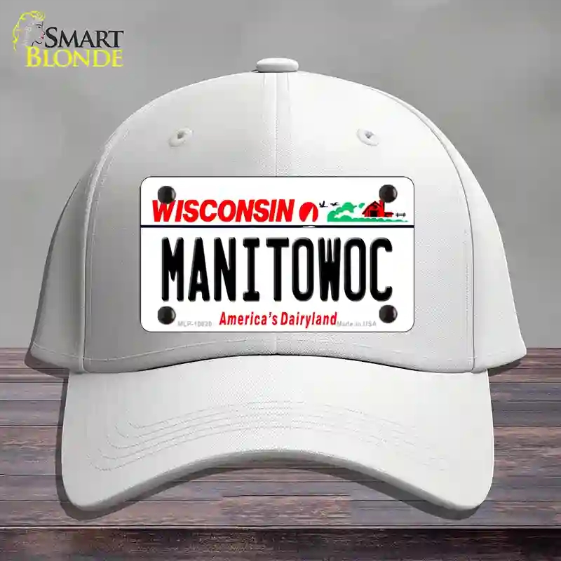 HAT21-MLP-10620 Manitowoc Wisconsin Novelty License Plate Hat, Cotton - White