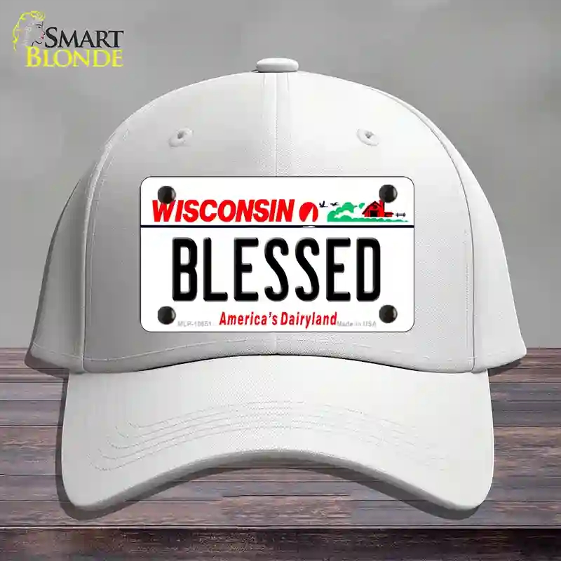 HAT21-MLP-10651 Blessed Wisconsin Novelty License Plate Hat, Cotton - White