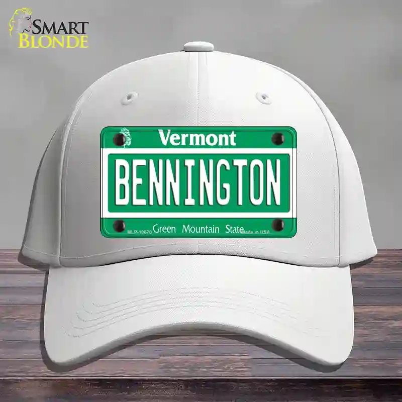 HAT21-MLP-10670 Bennington Vermont Novelty License Plate Hat, Cotton - White