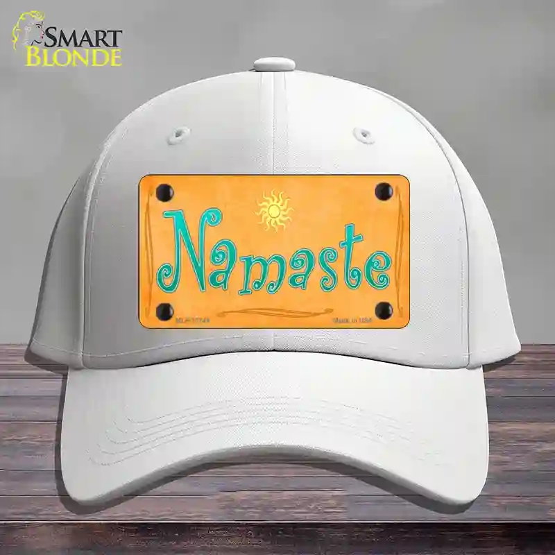 HAT21-MLP-10744 Namaste Novelty License Plate Hat, Cotton - White