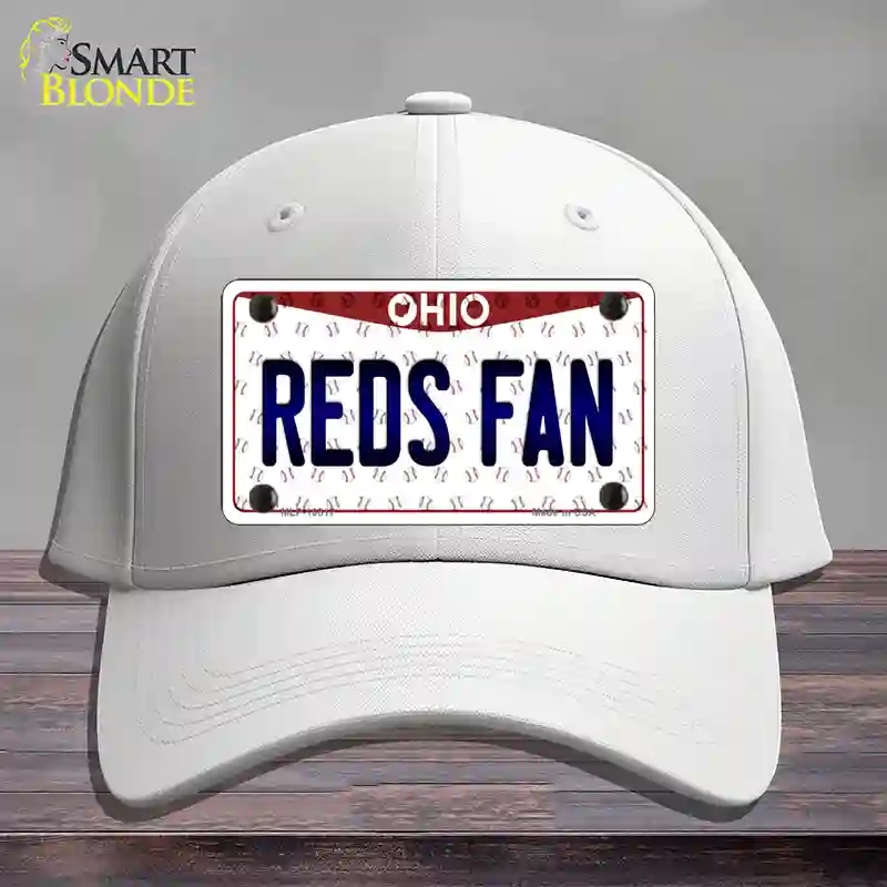 HAT21-MLP-10817 Reds Fan Ohio Novelty License Plate Hat, Cotton - White