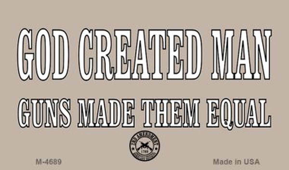M-4689 3.5 x 2 in. God Created Man Novelty Metal Magnet