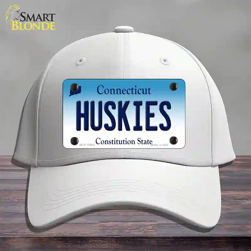HAT21-MLP-10902 Huskies Connecticut Novelty License Plate Hat, Cotton - White