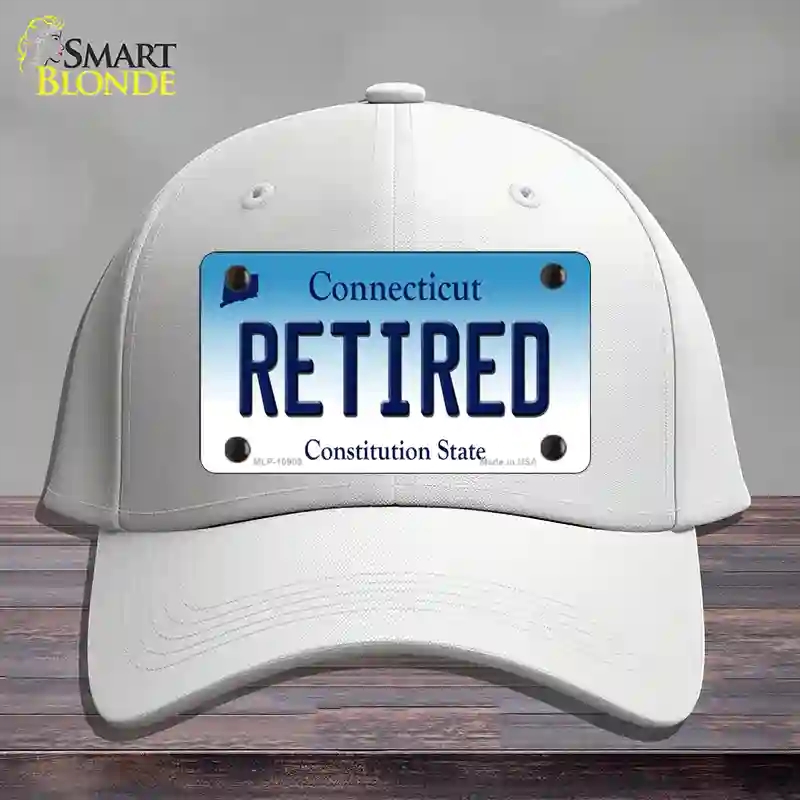 HAT21-MLP-10909 Retired Connecticut Novelty License Plate Hat, Cotton - White