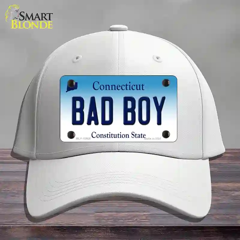 HAT21-MLP-10926 Bad Boy Connecticut Novelty License Plate Hat, Cotton - White