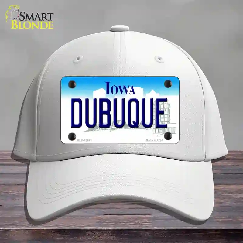 HAT21-MLP-10943 Dubuque Iowa Novelty License Plate Hat, Cotton - White