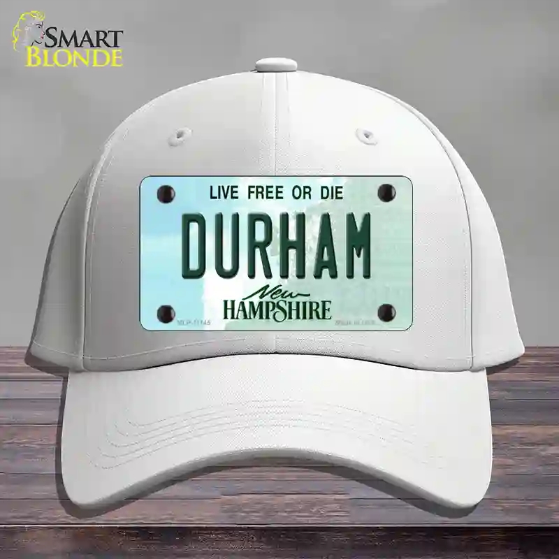 HAT21-MLP-11145 Durham   Hampshire State Novelty License Plate Hat, Cotton - White