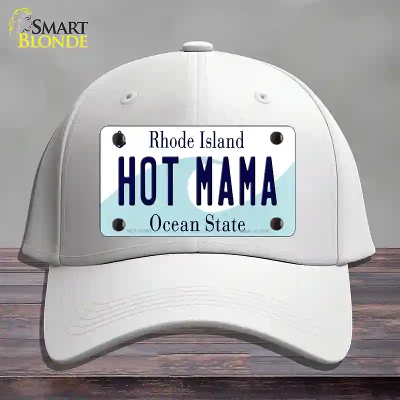 HAT21-MLP-11202 Hot Mama Rhode Island State Novelty License Plate Hat, Cotton - White