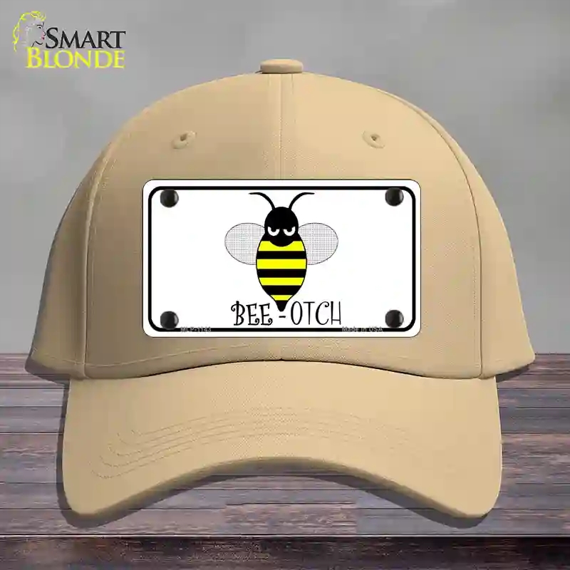 HAT22-MLP-1143 Bee-otch Novelty License Plate Hat, Cotton - Khaki