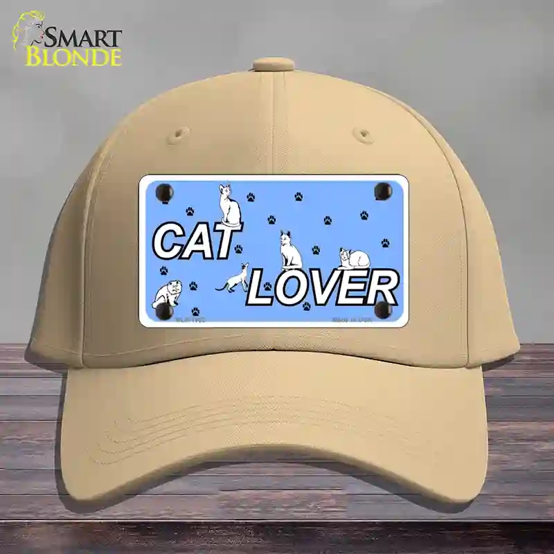 HAT22-MLP-1162 Cat Lover Novelty License Plate Hat, Cotton - Khaki