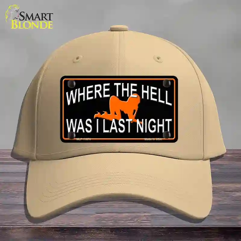 HAT22-MLP-11670 Where the Hell Novelty License Plate Hat, Cotton - Khaki