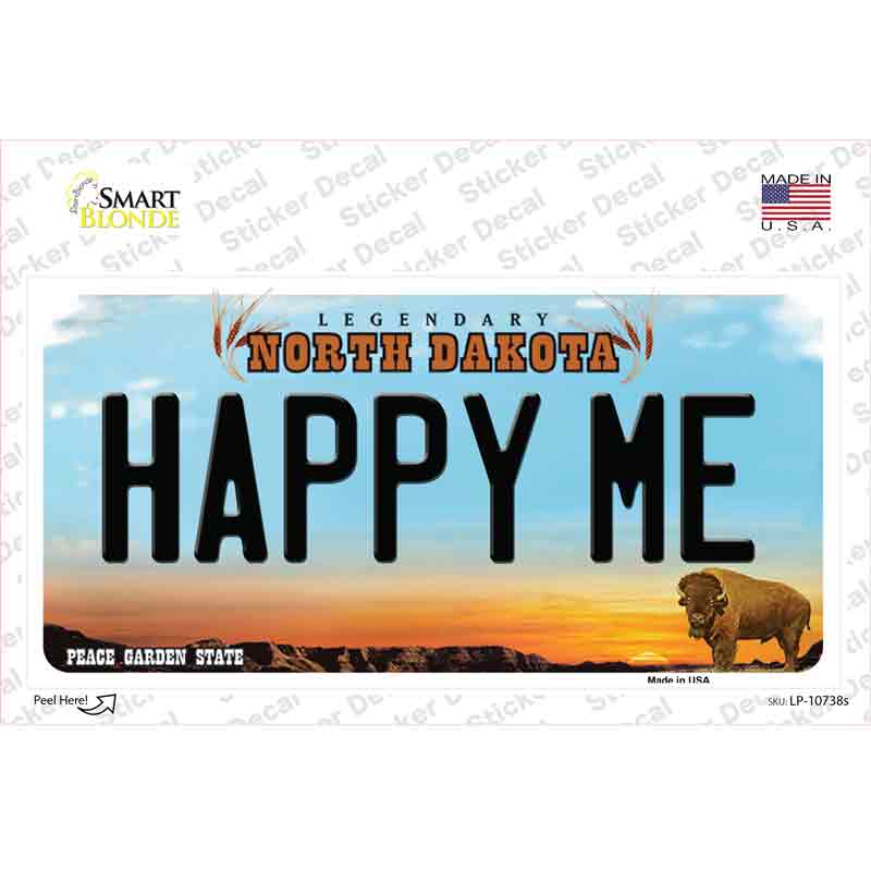LP-10738s-M Happy Me North Dakota Novelty Sticker Decal, Medium