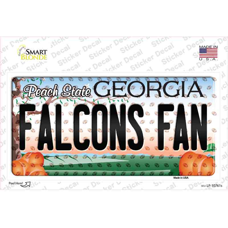 LP-10761s-M Falcons Fan Georgia Novelty Sticker Decal, Medium