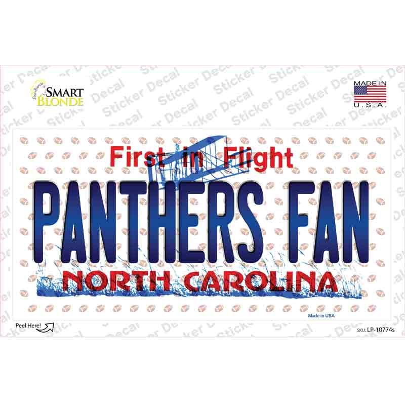 LP-10774s-M Panthers Fan North Carolina Novelty Sticker Decal, Medium